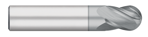 0.4375" (7/16) Cutter DIA x 0.6250" (5/8) Length of Cut Carbide Ball End Mill, 4 Flutes, TiCN Coated  TITAN USA  SKU TITUS1-TC91728