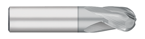 0.1250" (1/8) Cutter DIA x 0.2500" (1/4) Length of Cut Carbide Ball End Mill, 3 Flutes, TiCN Coated  TITAN USA  SKU TITUS1-TC92008