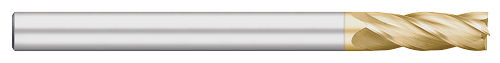0.3750" (3/8) Cutter DIA x 1.7500" (1-3/4) Length of Cut Carbide Square End Mill, 4 Flutes, TiN Coated  TITAN USA  SKU TITUS1-TC95694