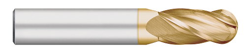 0.1563" (5/32) Cutter DIA x 0.5625" (9/16) Length of Cut Carbide Ball End Mill, 4 Flutes, TiN Coated  TITAN USA  SKU TITUS1-TC95714