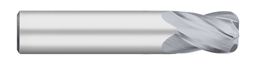 0.1250" (1/8) Cutter DIA x 0.0300" Radius x 0.2500" (1/4) Length of Cut Carbide Corner Radius End Mill, 4 Flutes, Uncoated  TITAN USA  SKU TITUS1-TC73808