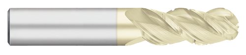 1.0000" (1) Cutter DIA x 1.7500" (1-3/4) Length of Cut Carbide Ball End Mill for Aluminum Chipbreaker, 3 Flutes, ZrN Coated  TITAN USA  SKU TITUS1-TC67478