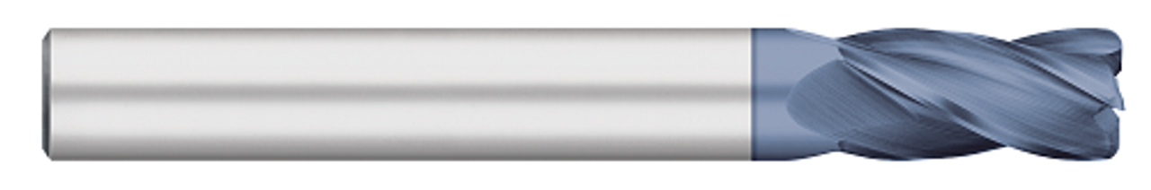 0.5000" (1/2) Cutter DIA x 0.0100" Radius x 2.0000" (2) Length of Cut Carbide Corner Radius End Mill, 4 Flutes, AlTiN Coated  TITAN USA  SKU TITUS1-TC74477