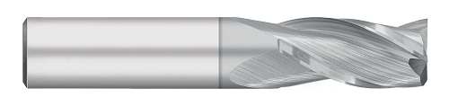 0.0781" (5/64) Cutter DIA x 0.2500" (1/4) Length of Cut Carbide Square End Mill, 3 Flutes, TiCN Coated  TITAN USA  SKU TITUS1-TC90805