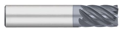 0.2500" (1/4) Cutter DIA x 0.0150" (1/64) Radius x 0.3750" (3/8) Length of Cut Carbide Variable Index Corner Radius End Mill, 7 Flutes, ALCRO-Max Coated  TITAN USA  SKU TITUS1-TC64820