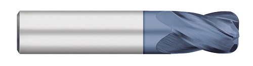 0.5000" (1/2) Cutter DIA x 0.0100" Radius x 0.6250" (5/8) Length of Cut Carbide Corner Radius End Mill, 4 Flutes, AlTiN Coated  TITAN USA  SKU TITUS1-TC73949