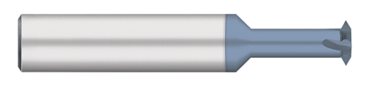 0.0980" (2.5 mm) Cutter DIA x 0.2500" (1/4) Reach Carbide Single-Flute Thread Mill - UN Threads #6 , 4 Flutes, AlTiN Coated