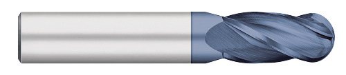 0.4375" (7/16) Cutter DIA x 1.0000" (1) Length of Cut Carbide Ball End Mill, 4 Flutes, AlTiN Coated  TITAN USA  SKU TITUS1-TC65150