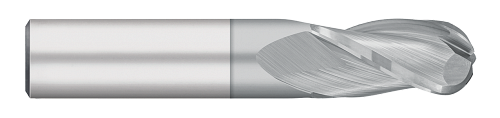 0.2031" (13/64) Cutter DIA x 0.6250" (5/8) Length of Cut Carbide Ball End Mill, 3 Flutes, TiCN Coated  TITAN USA  SKU TITUS1-TC92113
