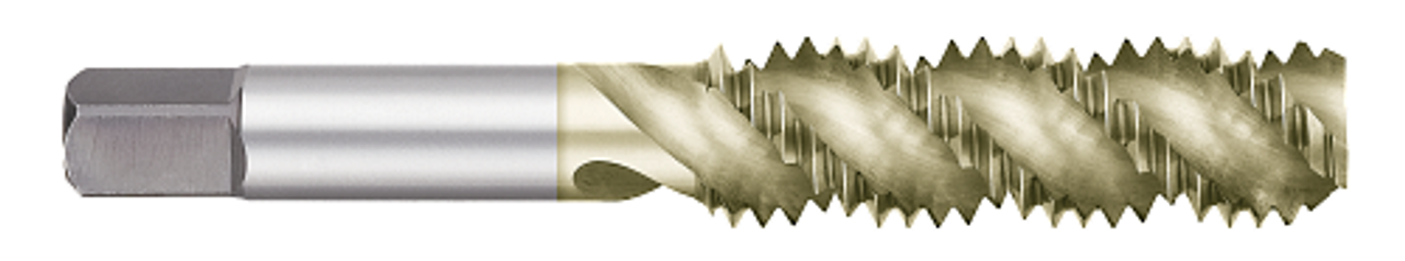 3-48 Size x 0.5000" (1/2) Thread Length x H2 Limit x 0.1410" Shank DIA, High Speed Steel Spiral Flute - Semi-Bottoming Tap, 2 Flutes, Zrn Coated  TITAN USA  SKU TITUS1-TT89101