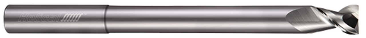 2 FL - Square - 45Â° Helix - 0.3750" (3/8) Cutter DIA x 0.3750" (3/8) Shank DIA x 0.5000" (1/2) LOC x 5.0000" (5) OAL x 2.5000" (2-1/2) Reach - Uncoated  HELICAL  SKU HELSO1-81337