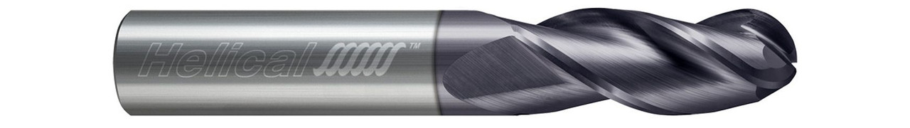 3 FL - Ball - 0.3750" (3/8) Cutter DIA x 0.3750" (3/8) Shank DIA x 1.0000" (1) LOC x 3.0000" (3) OAL - APLUS Coated  HELICAL  SKU HELSO1-12227