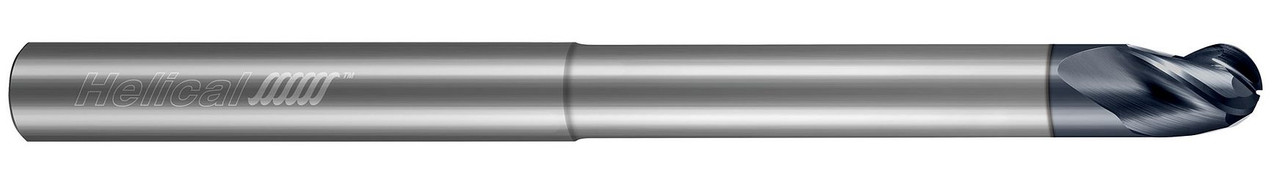 3 FL - Ball - 0.1250" (1/8) Cutter DIA x 0.1250" (1/8) Shank DIA x 0.1562" (5/32) LOC x 3.0000" (3) OAL x 0.3750" (3/8) Reach - APLUS Coated  HELICAL  SKU HELSO1-13017
