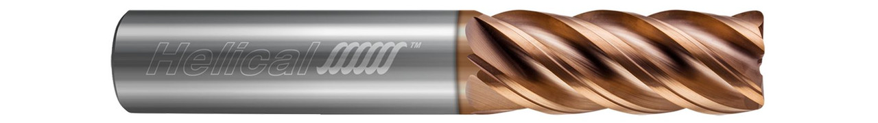 5 FL - Corner Radius - 0.3750" (3/8) Cutter DIA x 0.3750" (3/8) Shank DIA x 0.0300" Radius x 1.0000" (1) LOC x 3.0000" (3) OAL - TPLUS Coated  HELICAL  SKU HELSO1-59870