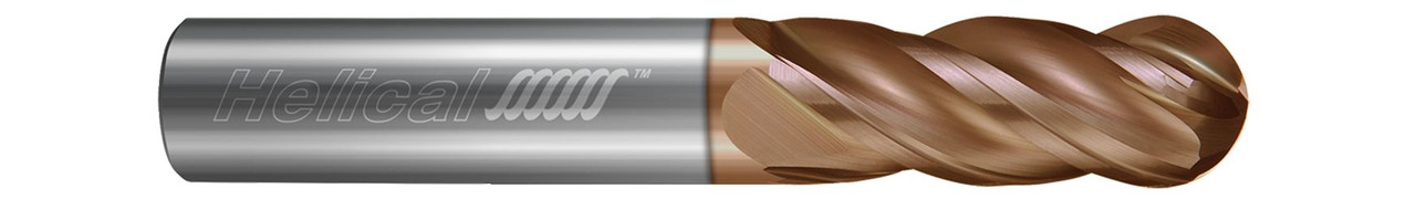 4 FL - Ball - 0.5000" (1/2) Cutter DIA x 0.5000" (1/2) Shank DIA x 1.2500" (1-1/4) LOC x 3.0000" (3) OAL - TPLUS Coated  HELICAL  SKU HELSO1-83297