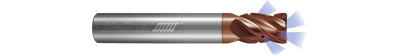 4 FL - Corner Radius - 0.3750" (3/8) Cutter DIA x 0.3750" (3/8) Shank DIA x 0.0200" Radius x 0.5000" (1/2) LOC x 2.0000" (2) OAL - TPLUS Coated  HELICAL  SKU HELSO1-84332