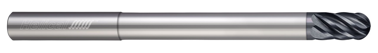 6 FL - Ball - 0.1250" (1/8) Cutter DIA x 0.1250" (1/8) Shank DIA x 0.1562" (5/32) LOC x 2.5000" (2-1/2) OAL x 1.0000" (1) Reach - APLUS Coated  HELICAL  SKU HELSO1-87604