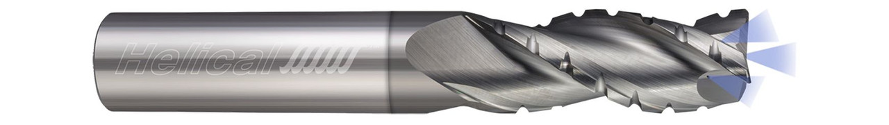 3 FL - Corner Radius - 0.2500" (1/4) Cutter DIA x 0.2500" (1/4) Shank DIA x 0.0100" Radius x 0.3750" (3/8) LOC x 2.0000" (2) OAL - NPLUS Coated  HELICAL  SKU HELSO1-88056