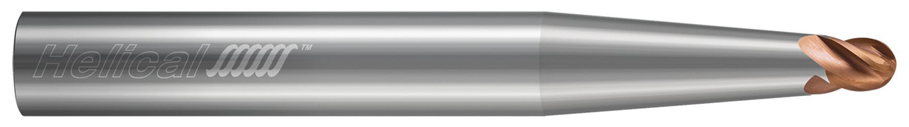 4 FL - Ball - 0.3750" (3/8) Cutter DIA x 0.5000" (1/2) Shank DIA x 0.5000" (1/2) LOC x 2.5000" (2-1/2) OAL x 0.9922" Reach - TPLUS Coated  HELICAL  SKU HELSO1-86470