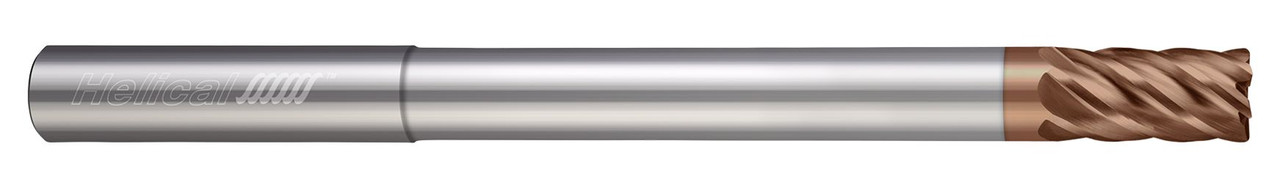 6 FL - Corner Radius - 0.2500" (1/4) Cutter DIA x 0.2500" (1/4) Shank DIA x 0.0200" Radius x 0.3750" (3/8) LOC x 4.0000" (4) OAL x 2.1250" (2-1/8) Reach - TPLUS Coated  HELICAL  SKU HELSO1-86840