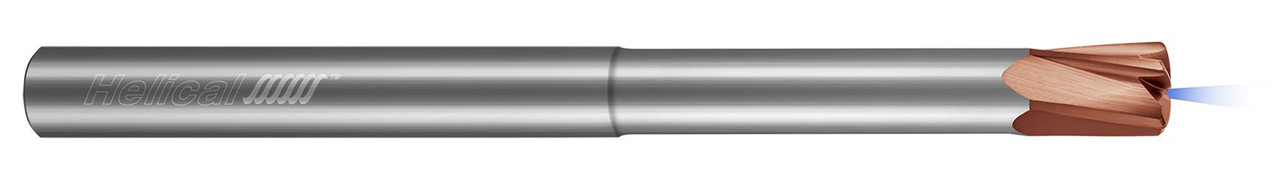 5 FL - Feed Mill - 0.2500" (1/4) Cutter DIA x 0.2500" (1/4) Shank DIA x 0.0200" Radius x 0.2500" (1/4) LOC x 3.0000" (3) OAL x 0.5000" (1/2) Reach - TPLUS Coated, 82696  HELICAL  SKU HELSO1-82696