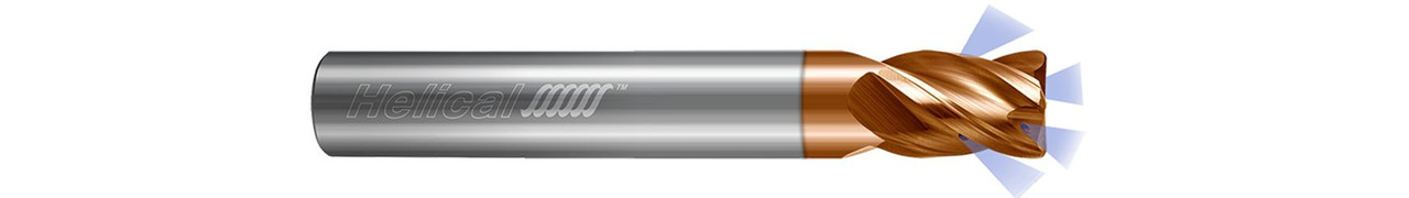 4 FL - Corner Radius - 0.2500" (1/4) Cutter DIA x 0.2500" (1/4) Shank DIA x 0.0300" Radius x 0.5000" (1/2) LOC x 2.5000" (2-1/2) OAL - TPLUS Coated, 84291  HELICAL  SKU HELSO1-84291