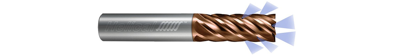 6 FL - Square - 0.3750" (3/8) Cutter DIA x 0.3750" (3/8) Shank DIA x 0.5000" (1/2) LOC x 2.0000" (2) OAL - TPLUS Coated, 84307  HELICAL  SKU HELSO1-84307
