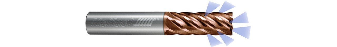 6 FL - Corner Radius - 0.5000" (1/2) Cutter DIA x 0.5000" (1/2) Shank DIA x 0.0300" Radius x 1.0000" (1) LOC x 3.0000" (3) OAL - TPLUS Coated, 84320  HELICAL  SKU HELSO1-84320