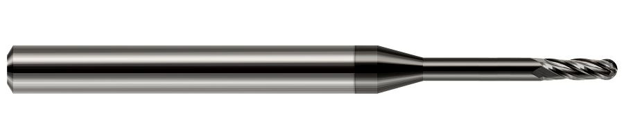 4 FL - 0.0200" (.5 mm) Cutter DIA x 0.0600" LOC x 0.1700" Reach - Amorphous Diamond Coated, 76820-C4  HARVEY TOOL  SKU HARTO1-76820-C4