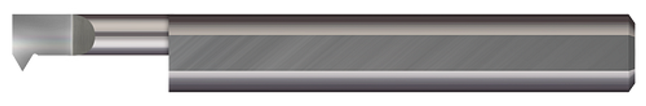 0.0900" Min Bore DIA x 0.600" Max Bore Depth x 0.0200" Projection x 0.1250" (1/8) Shank DIA x 2.00" (2) Overall Length x 0.0020" Radius #28-56 - Carbide UN Thread Right Hand  MICRO 100  SKU MIC100-IT-080600