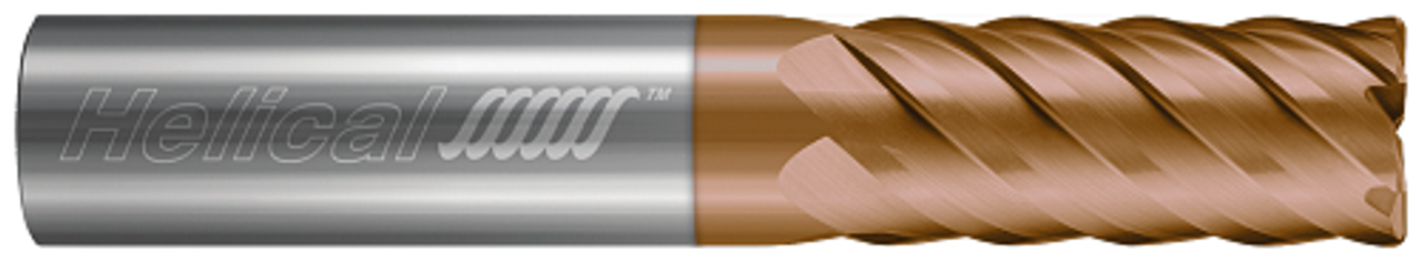 6 FL - Corner Radius - 6.000 mm Cutter DIA x 6.000 mm Shank DIA x 0.500 mm Radius x 9.000 mm LOC x 63.000 mm OAL - TPLUS Coated  HELICAL  SKU HELSO1-89458