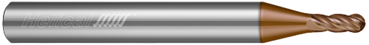 4 FL - Ball - 0.1875" (3/16) Cutter DIA x 0.2500" (1/4) Shank DIA x 0.3125" (5/16) LOC x 2.5000" (2-1/2) OAL - TPLUS Coated  HELICAL  SKU HELSO1-89971