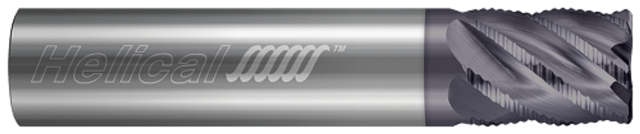 6 FL - Corner Radius - 0.3750" (3/8) Cutter DIA x 0.3750" (3/8) Shank DIA x 0.0400" Radius x 1.2500" (1-1/4) LOC x 3.0000" (3) OAL - APLUS Coated  HELICAL  SKU HELSO1-89046