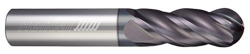 4 FL - Ball - 4.000 mm Cutter DIA x 6.000 mm Shank DIA x 12.000 mm LOC x 63.000 mm OAL - APLUS Coated  HELICAL  SKU HELSO1-89624