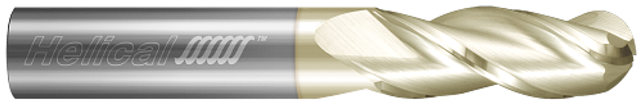 3 FL - Ball - 0.2500" (1/4) Cutter DIA x 0.2500" (1/4) Shank DIA x 1.2500" (1-1/4) LOC x 3.0000" (3) OAL - ZPLUS Coated  HELICAL  SKU HELSO1-89209