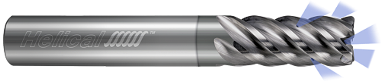 5 FL - Corner Radius - 0.7500" (3/4) Cutter DIA x 0.7500" (3/4) Shank DIA x 0.0600" Radius x 2.2500" (2-1/4) LOC x 5.0000" (5) OAL - NPLUS Coated, 89943  HELICAL  SKU HELSO1-89943
