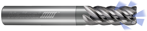 5 FL - Corner Radius - 0.3750" (3/8) Cutter DIA x 0.3750" (3/8) Shank DIA x 0.0200" Radius x 1.0000" (1) LOC x 3.0000" (3) OAL - NPLUS Coated, 89933  HELICAL  SKU HELSO1-89933