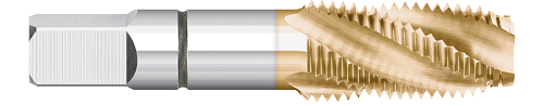 1/8-27 Size x 0.7500" (3/4) Thread Length x 0.4375" (7/16) Shank DIA, High Speed Steel - 4 FL - TiN Coated, TT93950  TITAN USA  SKU TITUS1-TT93950