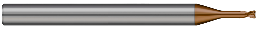 2 FL - 0.800 mm Cutter DIA x 0.080 mm Radius x 1.200 mm LOC x 4.000 mm Reach - Ti Hard Nano Coated  HARVEY TOOL  SKU HARTO1-682318-C12