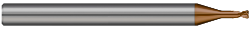 2 FL - 0.500 mm Cutter DIA x 0.050 mm Radius x 0.700 mm LOC x 2.000 mm Reach - Ti Hard Nano Coated  HARVEY TOOL  SKU HARTO1-683111-C12