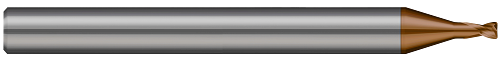 2 FL - 4.000 mm Cutter DIA x 0.500 mm Radius x 4.000 mm LOC x 15.000 mm Reach - Ti Hard Nano Coated  HARVEY TOOL  SKU HARTO1-683261-C12