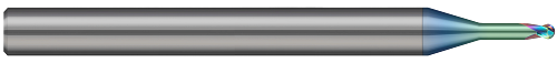 2 FL - 0.400 mm Cutter DIA x 0.300 mm LOC x 2.000 mm Reach - Amorphous Diamond Coated  HARVEY TOOL  SKU HARTO1-690009-C4