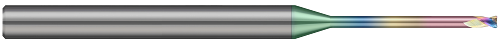 2 FL - 1.000 mm Cutter DIA x 0.100 mm Radius x 0.800 mm LOC x 10.000 mm Reach - Amorphous Diamond Coated Â– HARVEY TOOL Â– SKU HARTO1-685422-C4