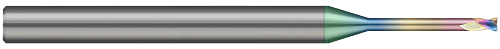 2 FL - 2.000 mm Cutter DIA x 0.200 mm Radius x 1.700 mm LOC x 15.000 mm Reach - Amorphous Diamond Coated  HARVEY TOOL  SKU HARTO1-685745-C4