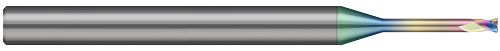 2 FL - 2.000 mm Cutter DIA x 0.200 mm Radius x 1.700 mm LOC x 12.000 mm Reach - Amorphous Diamond Coated  HARVEY TOOL  SKU HARTO1-686045-C4