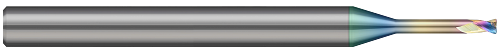 2 FL - 1.000 mm Cutter DIA x 0.100 mm Radius x 0.800 mm LOC x 5.000 mm Reach - Amorphous Diamond Coated  HARVEY TOOL  SKU HARTO1-686422-C4