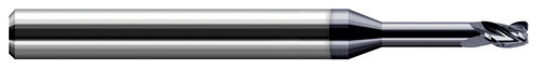 4 FL - 0.0250" Cutter DIA x 0.0050" Radius x 0.0370" LOC x 0.1250" (1/8) Reach - AlTiN Coated Â– HARVEY TOOL Â– SKU HARTO1-800525-C3