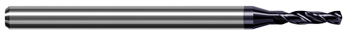 1.524 mm Drill DIA x 7.200 mm Flute Length - 2 FL - AlTiN Coated  HARVEY TOOL  SKU HARTO1-DHE0600-C3