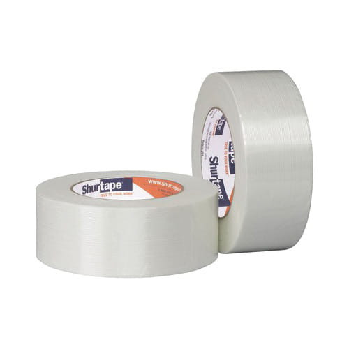 Shurtape GS 500 clear fiberglass strapping tape, 6-roll pack