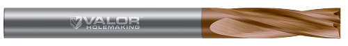 0.1575" (4 mm) Cutter DIA x 0.625" (5/8) Flute Length  - 4 FL - Val-Max X Coated, V372376-X